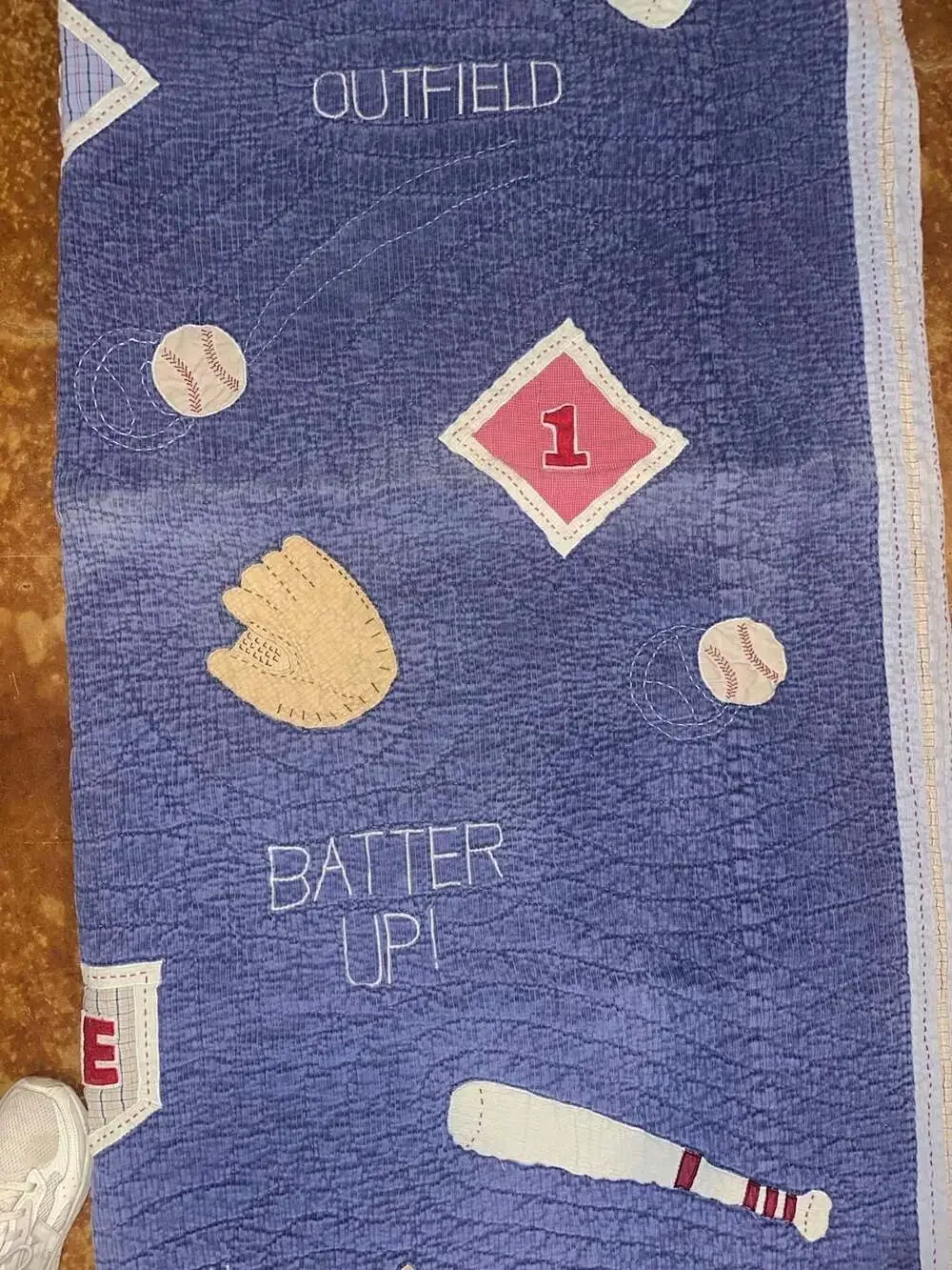 Pottery Barn Kids Baseball Themed Applique Quilt Comforter